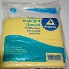 2141 Dynarex Isolation Gowns Fluid Resistant Yellow Full Back 616784214122