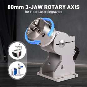 3jaw Cloudray 721618872710 Rotary Axis 80mm Attachment For Fiber Laser Engraver Marking