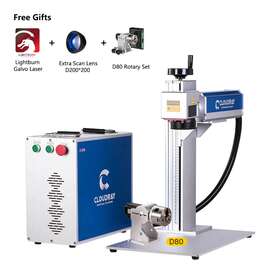 Cloudray 721618873779 60w 300 Jpt Mopa Marking Machine D80 Rotary Axis Lens Lightburn