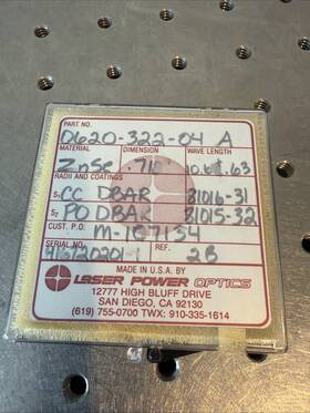 0620-322-04 Laser Power Optics Znse 10.6um Plano Convex