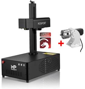 30-m7 Monport 30w Jpt Mopa Fiber Laser Engraver &rotary Axis Electric Lift Air Cooling