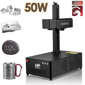 Gp50 Monport Raycus 50w Fiber Laser Engraver Marker Metal Etching 8 Inch X8 Electric Lift