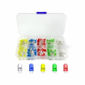 Non-brand 686528176993 200pcs Led Assortment 3mm And 5mm 5 Colors With Storage Box For Diy Electronics