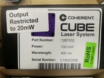 Coherent Cube Diode Laser System 1287002 405NM 20MW. Fixed Price $1591.57.