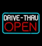 24"X14" Neon Sign Drive Thru Open Bar Light Lamp Tube Workshop Garage Collection. Fixed Price $215.75.