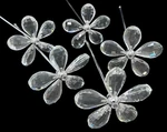 5 Crystal Glass Teardrop Chandelier 3 Flowers With Threaded Ends & Rods. Fixed Price $25.00.