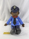 25" Policeman, Black Male, Full Body, Ventriloquist Style Puppet (no Rod). Fixed Price $44.00.