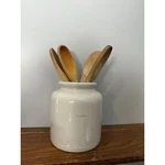 Vintage French Beige Ceramic Stoneware Crock Mustard Jar Pottery Lab-lagny Vase. Fixed Price $58.00.