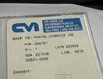 Photon Dynamics P/n 00631-0006 Cvi Laser Optics. Fixed Price $99.00.