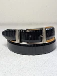 Remo Tulliani Men's 34 Black Calfskin Italian Leather Belt Silver Buckle #5141. Fixed Price $14.49.