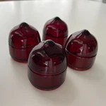 4 Vintage Red Glass Marquee Light Dome Lens Covers 2.25" Theater Sign. Fixed Price $30.95.