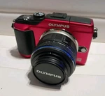 Olympus Pen Lite E-PL2 Mirrorless Single-lens Kit Red No Strap. Fixed Price $180.00.