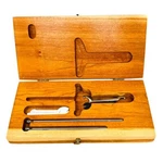 Scherr Tumico Precision Measuring Tool Set W/ Wood Case, Made Usa, 7 Pcs. Fixed Price $42.00.