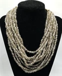 Ten Strand Necklace Silvered Glass Tube Bead Torsade 18" Vintage Jcs. Fixed Price $27.99.