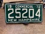 Vintage License Plate New Hampshire Nh 25204 Commercial 1972 Rustic. Fixed Price $12.25.