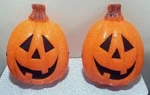 Set 2 Jack Lantern Soft Melted Popcorn Plastic Outdoor Porch Light Cover. Fixed Price $32.95.