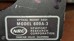 Nrc Newport 600A-3 3" Optical Mount Assembly Used. Fixed Price $30.00.