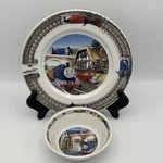 Vintage Wedgwood Thomas The Tank Engine Train Bowl Ceramic & Plate 1992. Fixed Price $34.00.