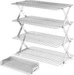 4-TIER Collapsible Stainless Steel Cooling Rack Adjustable Leak-proof Mesh. Fixed Price $45.34.