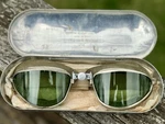 Beautiful Wwii Era American Optical Airways Aviator Goggles Green Lenses & Case. Fixed Price $200.00.