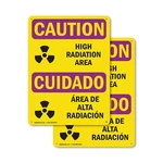 (2 Pack) High Radiation Area Bilingual Osha Caution Sign Decal Metal. Fixed Price $83.99.