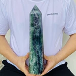 Natural Fluorite Obelisk Quartz Crystal Healing Reiki Wand Tower Point 3200G. Fixed Price $175.00.