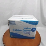 Dynarex 2141 Disposable Isolation Gown Fluid Resist Elastic Cuff Yellow 50 Count. Fixed Price $54.99.