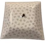 Vintage Mcm Atomic Starburst Glass Ceiling Light Shade Cover Brass Finial 12". Fixed Price $29.99.