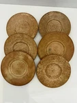 Cole Pottery Nc Tobacca Spit Brown Saucer Plates. Fixed Price $50.00.