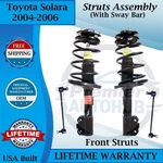 Monroe Oem Front Struts W/ Sway Bar For 2004-2006 Toyota Solara Lifetime Warran.. Fixed Price $279.25.