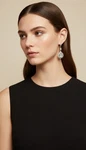 $58 Givenchy Silver Tone Crystal Drop Earrings V50. Fixed Price $38.50.