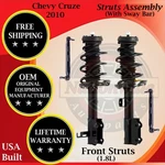 Gabriel Oem Front Struts W/ Sway Bar For 2010 Chevy Cruze 1.8L Lifetime Warranty. Fixed Price $330.49.