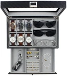 Watch Box 6 Slot Non Led 3 Sunglass Organizer Guka Cases Real Storage Women. Fixed Price $59.99.