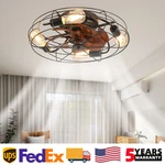 20 Inch Ceiling Caged Industrial Kit Farmhouse Fan Light Low Profile With Remote. Fixed Price $96.99.