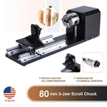 Omtech Rotary Axis With 3-JAW Chuck For 50W Above CO2 Laser Engraver Cutter. Fixed Price $279.99.