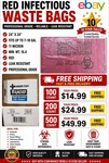 Red Biohazard Bags 24X24 Infectious Waste Trash 7-10 Gallon Medical. Fixed Price $49.99.