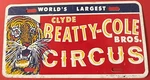 Vintage Clyde Beatty Cole Brothers Circus Booster License Plate Tigers Wow. Fixed Price $79.99.