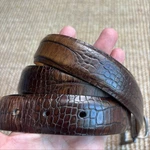 Remo Tulliani Italian Calfskin Croc Embossed Mens Belt Size 36 Tobacco Brown. Fixed Price $35.00.