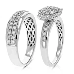 1 Cttw Lab Grown Diamond Wedding Bridal Set Sterling Silver. Fixed Price $606.99.