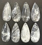 Rock Crystal Chandelier Sconce Quartz Pendants Prism Half Pear Teardrop 95MM 8PC. Fixed Price $216.00.
