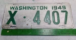 Vintage Washington License 1949 Mason County Base Solid Aluminum Plate. Fixed Price $40.00.